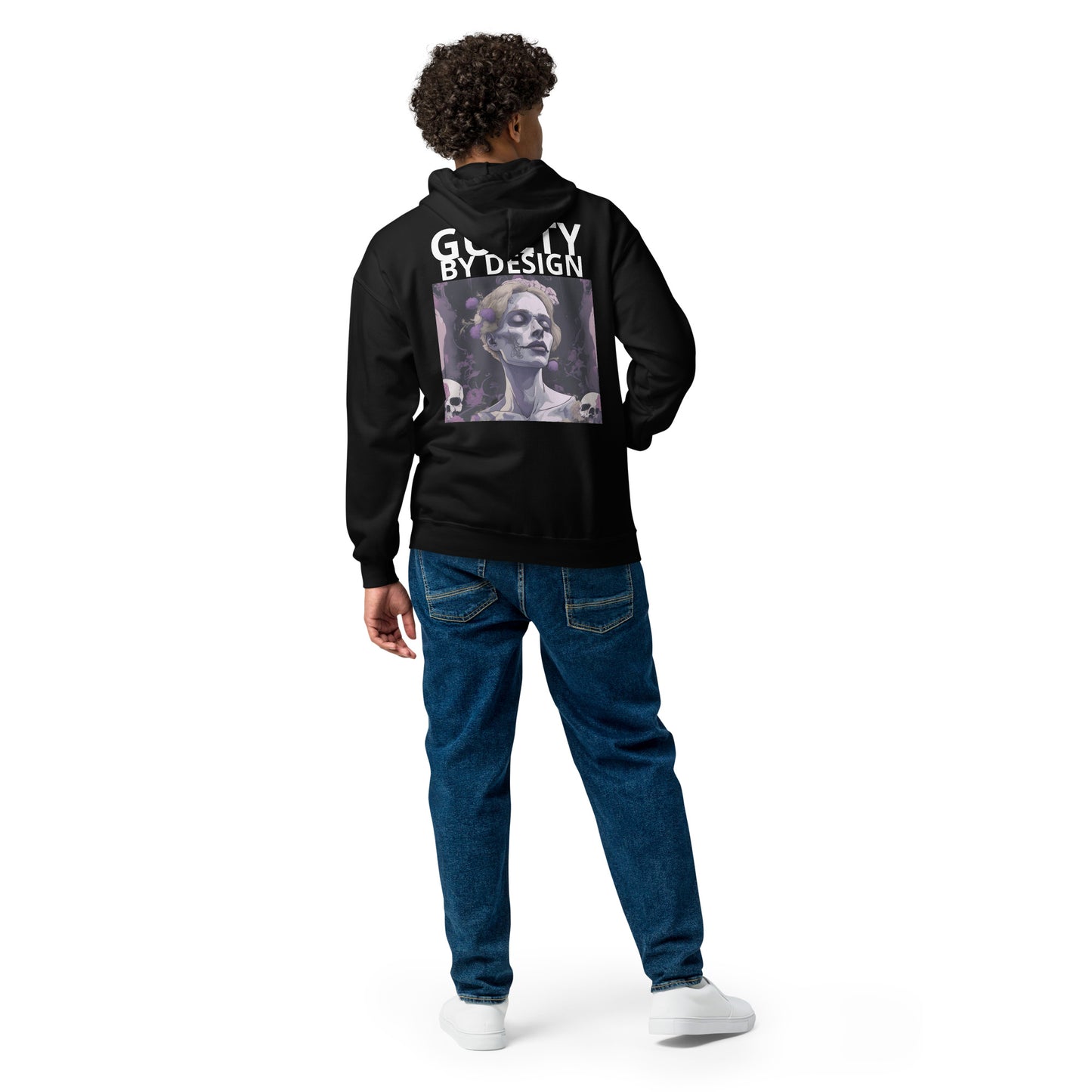 GUILTY BY DESIGN (PURPLE GIRL) Unisex heavy blend zip hoodie
